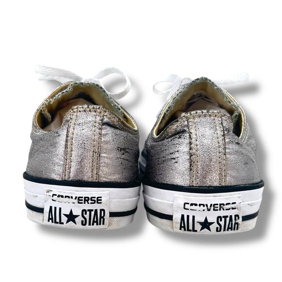 CONVERSE Silver Lame' All Stars Sneakers M7/W9  Rocker Rave Indie Kitschy - Picture 5 of 9